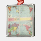 世界人口の地図 メタルオーナメント (左)