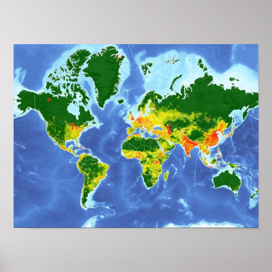 世界人口地図ポスター ポスター (正面)