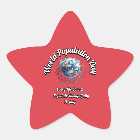 世界人口記念日。すべての生命は重要である。 星シール (正面)