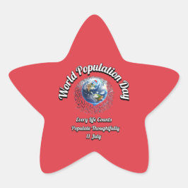 世界人口記念日。すべての生命は重要である。 星シール