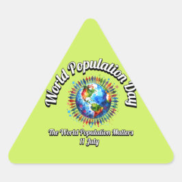 世界人口記念日。世界の人口は重要だ。 三角形シール