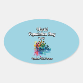 世界人口記念日。11 7月 楕円形シール