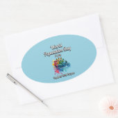 世界人口記念日。11 7月 楕円形シール (封筒)