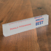 世界会計士最高の デスクネームプレート (側面)