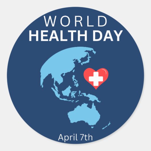 世界保健の日4月7日 ラウンドシール (正面)