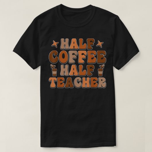 世界先生の日の感謝ハーフコーヒーハーフT Tシャツ (デザイン正面)