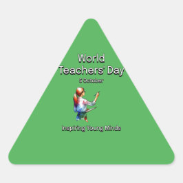 世界先生の日。のインスパイア若い心。 三角形シール