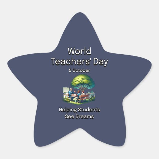 世界先生の日。の救済生徒は夢を見る。 星シール (正面)