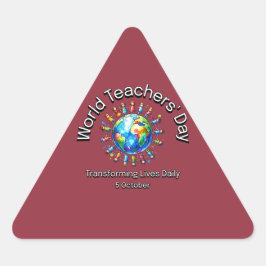 世界先生の日。毎日の生活を変える。 三角形シール