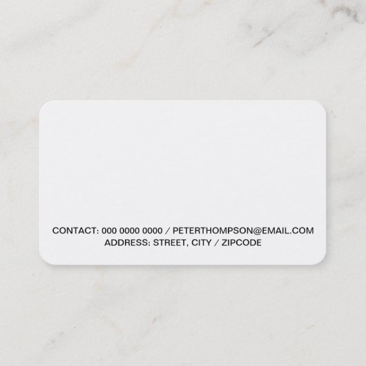 世界全体国際的のホワイト名刺 名刺 (裏面)