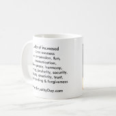 "世界共感日"のマグ(左利きの) コーヒーマグカップ (正面左)