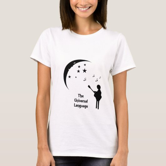 世界共通語-月との音楽 Tシャツ (正面)