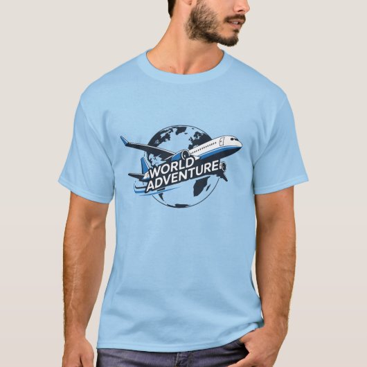 世界冒険飛行機旅行Tシャツ Tシャツ (正面)