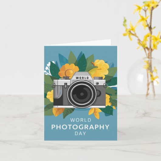 世界写真の日 カード (黄色い花)