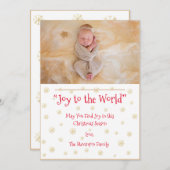 世界写真への喜びスノーフレークのクリスマスカード シーズンカード (正面/裏面)