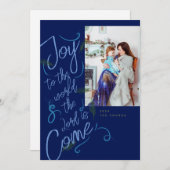 世界写真クリスマスカードへの喜び サンキューカード (正面/裏面)