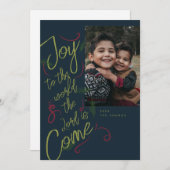 世界写真クリスマスカードへの喜び サンキューカード (正面/裏面)