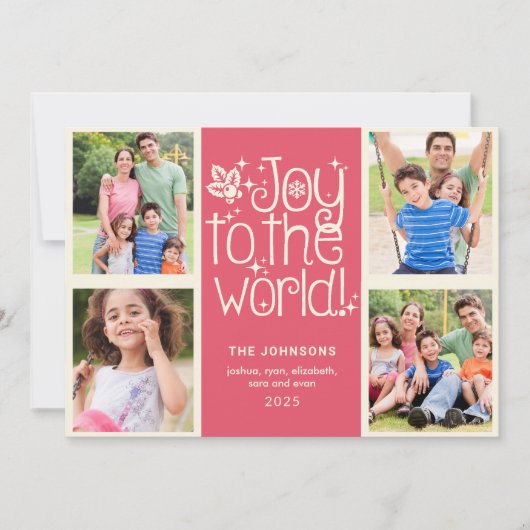 世界写真クリスマスカー数々のドへの喜び 招待状 (正面)