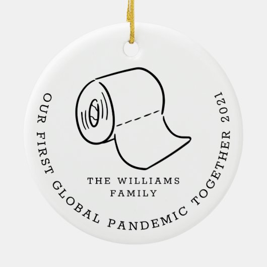 世界初のパンデミックコビドクリスマス セラミックオーナメント (裏面)