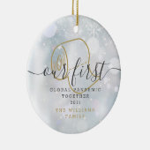 世界初のパンデミックホリデーおもしろい雪の降り セラミックオーナメント (右)