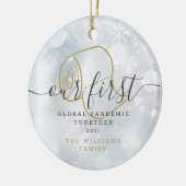 世界初のパンデミックホリデーおもしろい雪の降り セラミックオーナメント (左)