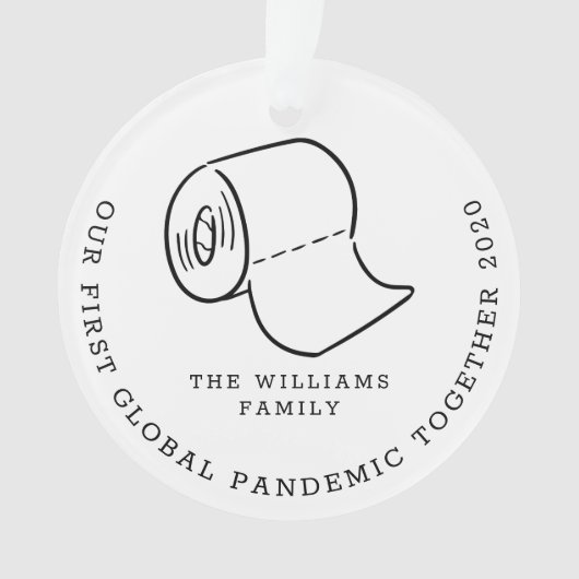 世界初のパンデミック同時多発ホリデー写真 オーナメント (正面)