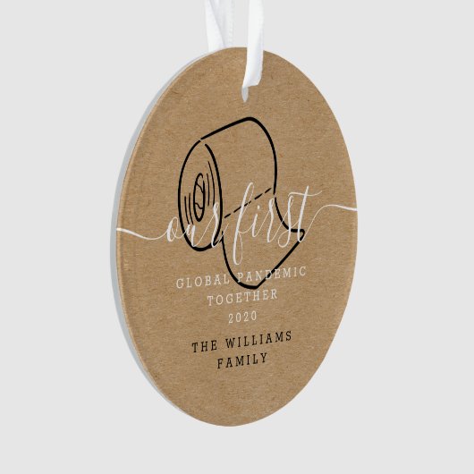 世界初のパンデミック同時多発ホリデー写真 オーナメント (正面)