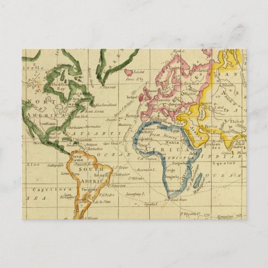 世界刻印地図 ポストカード (正面)