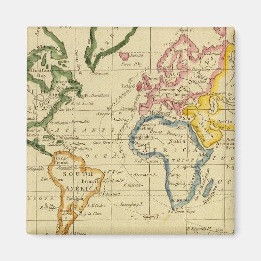 世界刻印地図 マグネット (正面)