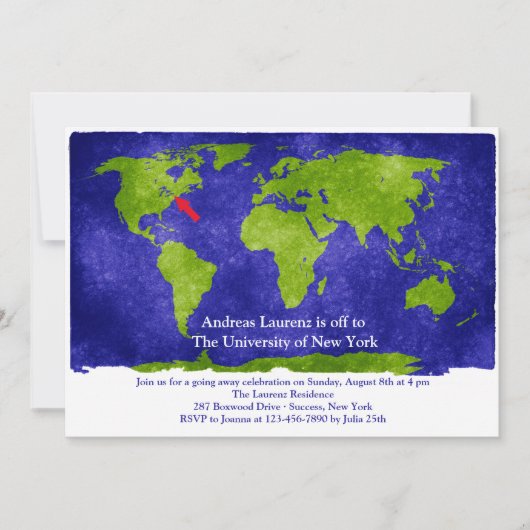 世界勉強の卒業/遠くにパーティー招待状 招待状 (正面)