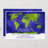 世界勉強の卒業/遠くにパーティー招待状 招待状 (正面/裏面)