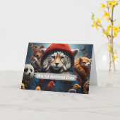 世界動物の日 カード (黄色い花)