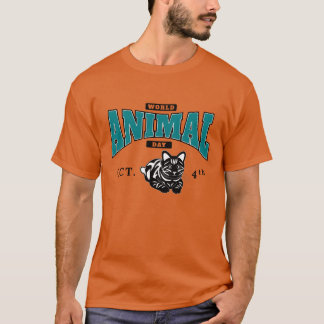 世界動物の日 10月4日 少年 Tシャツ