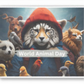 世界動物デー シール (正面)