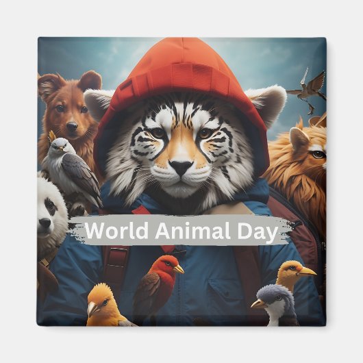 世界動物デー マグネット (正面)