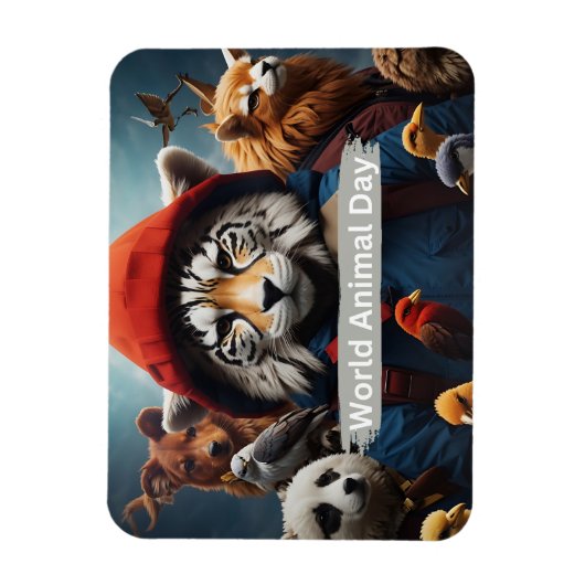 世界動物デー マグネット (縦)