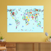 世界動物地図 キャンバスプリント (インサイチュ (リビング))