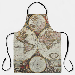 世界半球の古い地図。フレデリックによって作成 エプロン