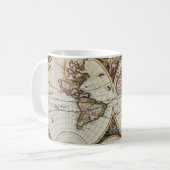 世界半球の古い地図。フレデリックによって作成 コーヒーマグカップ (正面左)