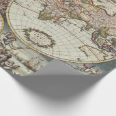 世界半球の古い地図。フレデリックによって作成 ラッピングペーパー (角)
