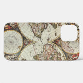 世界半球の古い地図。フレデリックによって作成 Case-Mate iPhoneケース (裏面 (横))
