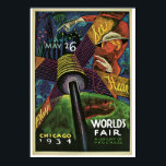 世界博覧会～一世紀の進歩 ポスター<br><div class="desc">1934年のシカゴ万国博覧会のヴィンテージアールデコ旅行用ポスターで、「進歩の世紀」の展覧会と謳われている</div>