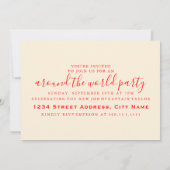 世界各地のレトロなストライプ 招待状 (裏面)