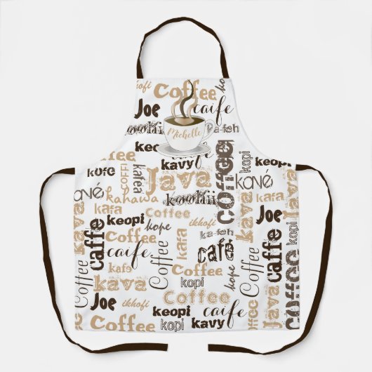 世界名の周りのコーヒー エプロン (正面)