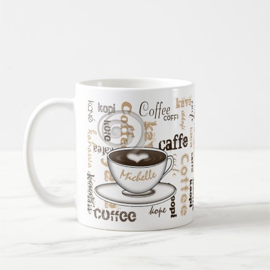 世界名の周りのコーヒー コーヒーマグカップ (左)