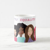 世界図解入りの、写真付きののマグカップの女性 コーヒーマグカップ (中央)