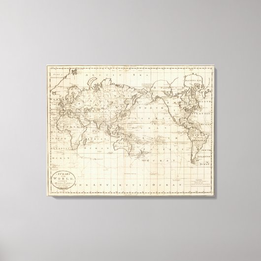 世界図 キャンバスプリント (正面)