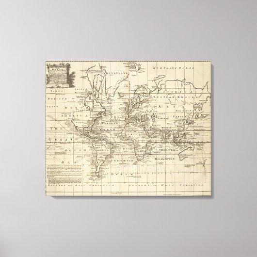 世界図 キャンバスプリント (正面)