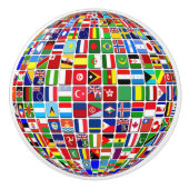 世界国旗のキャビネット引出しノブプル セラミックノブ (正面)