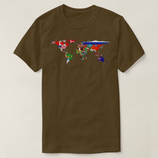 世界国旗の地図 Tシャツ (デザイン正面)